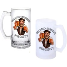 Ghostbastır Design Çözüm Kulplu Bira Bardağı Buzlu Veya Şeffaf Seçenekli 0182