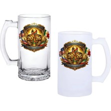 Ghostbastır Design Dünya Kupası Kulplu Bira Bardağı Buzlu Veya Şeffaf Seçenekli 055