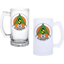 Ghostbastır Design Alanyaspor Kulplu Bira Bardağı Buzlu Veya Şeffaf Seçenekli 003