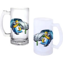 Ghostbastır Design Simpsons Kulplu Bira Bardağı Buzlu Veya Şeffaf Seçenekli 0208