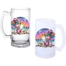 Ghostbastır Design Iskelet Kadın Kulplu Bira Bardağı Buzlu Veya Şeffaf Seçenekli 0115