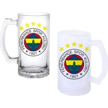 Ghostbastır Design Fenerbahçe Kulplu Bira Bardağı Buzlu Veya Şeffaf Seçenekli 0254