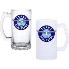 Ghostbastır Design Adana Demirspor Kulplu Bira Bardağı Buzlu Veya Şeffaf Seçenekli 001