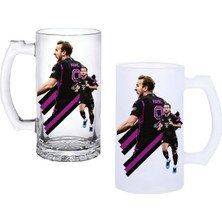 Ghostbastır Design Harry Kane Kulplu Bira Bardağı Buzlu Veya Şeffaf Seçenekli 098
