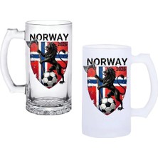 Ghostbastır Design Norveç Milli Takımı Kulplu Bira Bardağı Buzlu Veya Şeffaf Seçenekli 0166