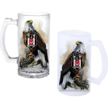 Ghostbastır Design Beşiktaş Kulplu Bira Bardağı Buzlu Veya Şeffaf Seçenekli 0130