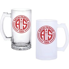Ghostbastır Design Antalyaspor Kulplu Bira Bardağı Buzlu Veya Şeffaf Seçenekli 014