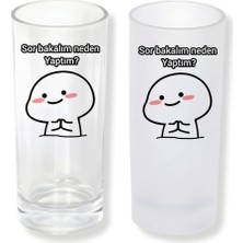 Ghostbastır Design Sor Bakalım Buzlu / Buzsuz Seçenekli Rakı Bardağı – 1 Adet Şık Sunum Bardağı 026