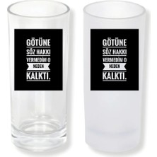 Ghostbastır Design Dokunaklı Sözlü Buzlu / Buzsuz Seçenekli Rakı Bardağı – 1 Adet Şık Sunum Bardağı 0148