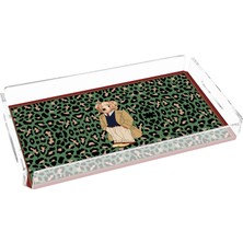 Rosivella Leopar Teddy Bear 40X20 Pleksi Tepsi