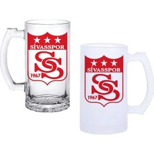 Ghostbastır Design Sivasspor Kulplu Bira Bardağı Buzlu Veya Şeffaf Seçenekli 0214