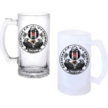 Ghostbastır Design Beşiktaş Kulplu Bira Bardağı Buzlu Veya Şeffaf Seçenekli 0129