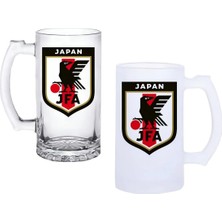 Ghostbastır Design Japonya Milli Takımı Kulplu Bira Bardağı Buzlu Veya Şeffaf Seçenekli 0125