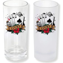 Ghostbastır Design Poker Buzlu / Buzsuz Seçenekli Rakı Bardağı – 1 Adet Şık Sunum Bardağı 006