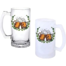 Ghostbastır Design Şerefe Kulplu Bira Bardağı Buzlu Veya Şeffaf Seçenekli 0222