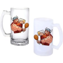 Ghostbastır Design Vikingler Kulplu Bira Bardağı Buzlu Veya Şeffaf Seçenekli 0243