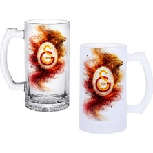 Ghostbastır Design Galatasaray Aslan Kulplu Bira Bardağı Buzlu Veya Şeffaf Seçenekli 088