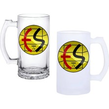 Ghostbastır Design Eskişehirspor Kulplu Bira Bardağı Buzlu Veya Şeffaf Seçenekli 063