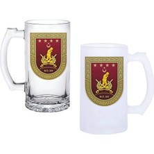 Ghostbastır Design Türk Kara Kuvvetleri Kulplu Bira Bardağı Buzlu Veya Şeffaf Seçenekli 0240