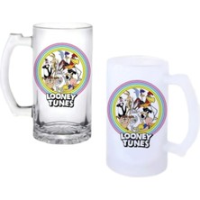 Ghostbastır Design Looney Tunes Kulplu Bira Bardağı Buzlu Veya Şeffaf Seçenekli 0153