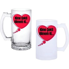 Ghostbastır Design Kime Çekti Bilmem Kulplu Bira Bardağı Buzlu Veya Şeffaf Seçenekli 0139
