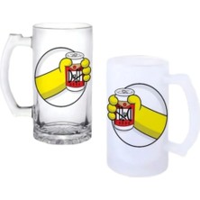Ghostbastır Design Simpsons Duff Kulplu Bira Bardağı Buzlu Veya Şeffaf Seçenekli 0210