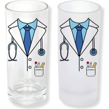 Ghostbastır Design Doktor Önlüğü Buzlu / Buzsuz Seçenekli Rakı Bardağı – 1 Adet Şık Sunum Bardağı 0103