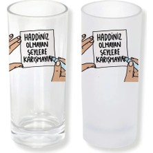 Ghostbastır Design Uyarı Sözlü Buzlu / Buzsuz Seçenekli Rakı Bardağı – 1 Adet Şık Sunum Bardağı 0100