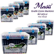 Kitabevimden Masis Grafik Çizim Markörü Iki Uçlu 12 Renk Pp-12-Std