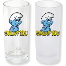 Ghostbastır Design Şirinler Buzlu / Buzsuz Seçenekli Rakı Bardağı – 1 Adet Şık Sunum Bardağı 023