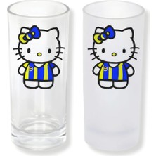 Ghostbastır Design Fenerbahçe Hello Kitty Buzlu / Buzsuz Seçenekli Rakı Bardağı – 1 Adet Şık Sunum Bardağı 0168