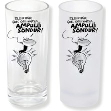 Ghostbastır Design Ampulü Söndür Buzlu / Buzsuz Seçenekli Rakı Bardağı – 1 Adet Şık Sunum Bardağı 057