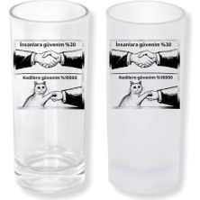 Ghostbastır Design Kedili Buzlu / Buzsuz Seçenekli Rakı Bardağı – 1 Adet Şık Sunum Bardağı 036