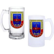 Ghostbastır Design Jandarma Kuvvetleri Kulplu Bira Bardağı Buzlu Veya Şeffaf Seçenekli 0124