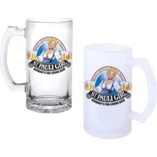 Ghostbastır Design St Pauli Girl Kulplu Bira Bardağı Buzlu Veya Şeffaf Seçenekli 0218