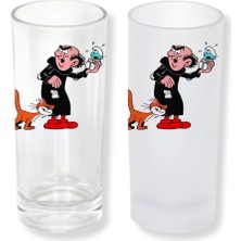 Ghostbastır Design Şirinler Gargamel Buzlu / Buzsuz Seçenekli Rakı Bardağı – 1 Adet Şık Sunum Bardağı 005