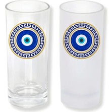 Ghostbastır Design Nazar Boncuklu Buzlu / Buzsuz Seçenekli Rakı Bardağı – 1 Adet Şık Sunum Bardağı 0136