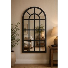 Bmd Mobilya Dekoratif Siyah Pencere Duvar Aynası 70X123 cm | Modern Salon, Antre ve Hol Aynası