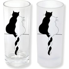 Ghostbastır Design Kedili Buzlu / Buzsuz Seçenekli Rakı Bardağı – 1 Adet Şık Sunum Bardağı 0183