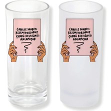 Ghostbastır Design Cahille Sohbet Buzlu / Buzsuz Seçenekli Rakı Bardağı – 1 Adet Şık Sunum Bardağı 0149