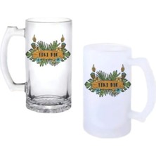 Ghostbastır Design Tiki Bar Kulplu Bira Bardağı Buzlu Veya Şeffaf Seçenekli 0230
