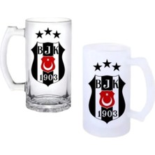 Ghostbastır Design Beşiktaş Kulplu Bira Bardağı Buzlu Veya Şeffaf Seçenekli 0128