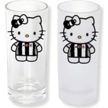 Ghostbastır Design Beşiktaş Hello Kitty Buzlu / Buzsuz Seçenekli Rakı Bardağı – 1 Adet Şık Sunum Bardağı 047