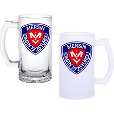 Ghostbastır Design Mersin Idman Yurdu Kulplu Bira Bardağı Buzlu Veya Şeffaf Seçenekli 0157