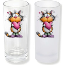 Ghostbastır Design Kedili Buzlu / Buzsuz Seçenekli Rakı Bardağı – 1 Adet Şık Sunum Bardağı 0141
