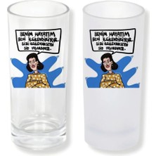Ghostbastır Design Benim Hayatım Buzlu / Buzsuz Seçenekli Rakı Bardağı – 1 Adet Şık Sunum Bardağı 054
