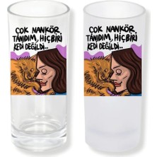Ghostbastır Design Kedili Buzlu / Buzsuz Seçenekli Rakı Bardağı – 1 Adet Şık Sunum Bardağı 0151