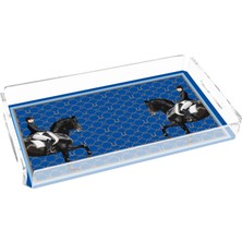 Rosivella Equestrian Blue 40X20 Pleksi Tepsi