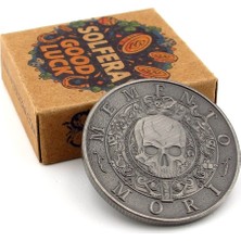Solfera Memento Mori Carpediem Rönesans Ölümü Hatırla Stoa Şans Coin Gri Metal Para CP100