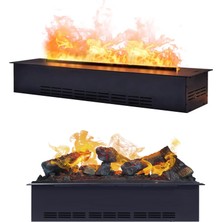 Flamesan Buharlı Şömine, 122 cm Elektrikli Şömine, Tv Ünitesi Şöminesi